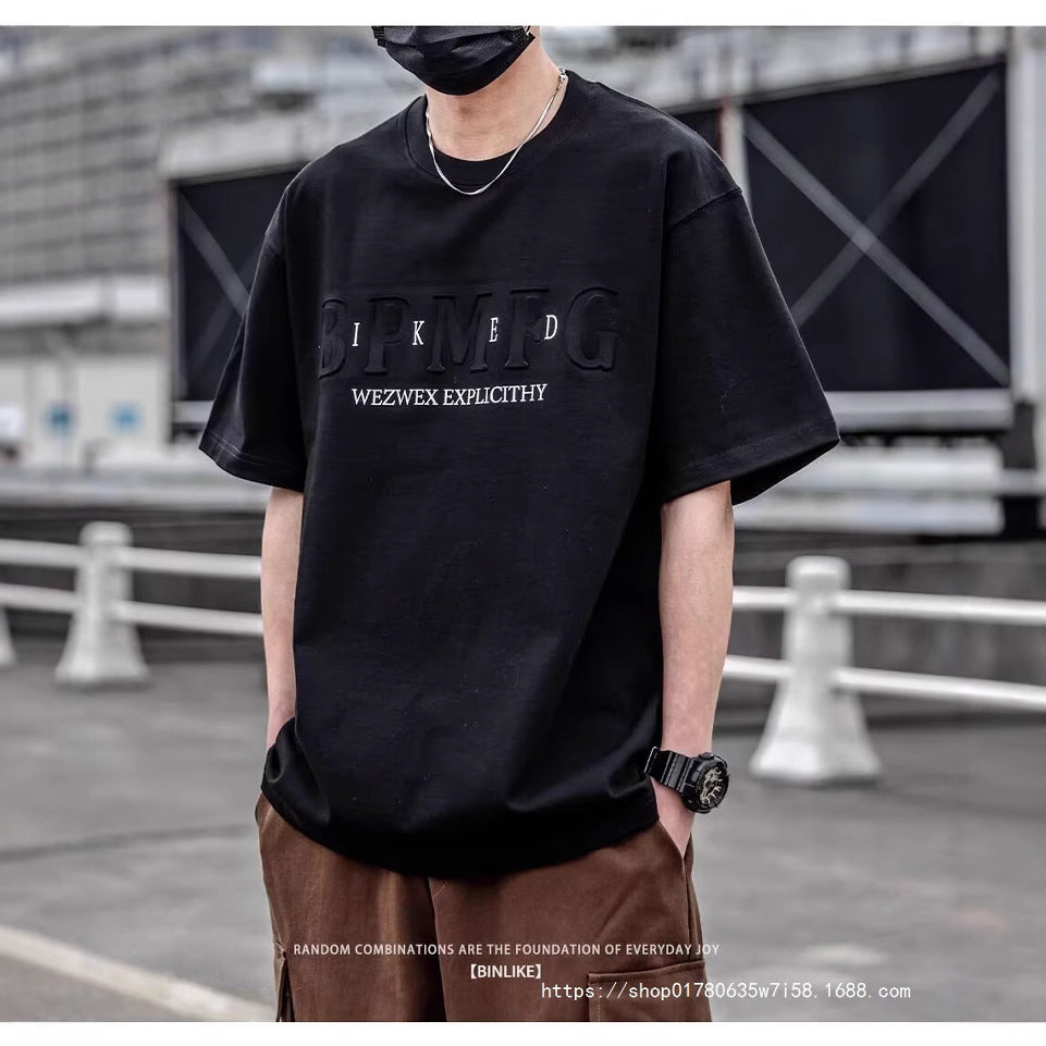 2025 New Short Sleeve T-shirt Men&#039;s Ins Fashion Brand European And American Hip Hop Round Neck Bottoming Shirt A Generation Of Summer Jacket