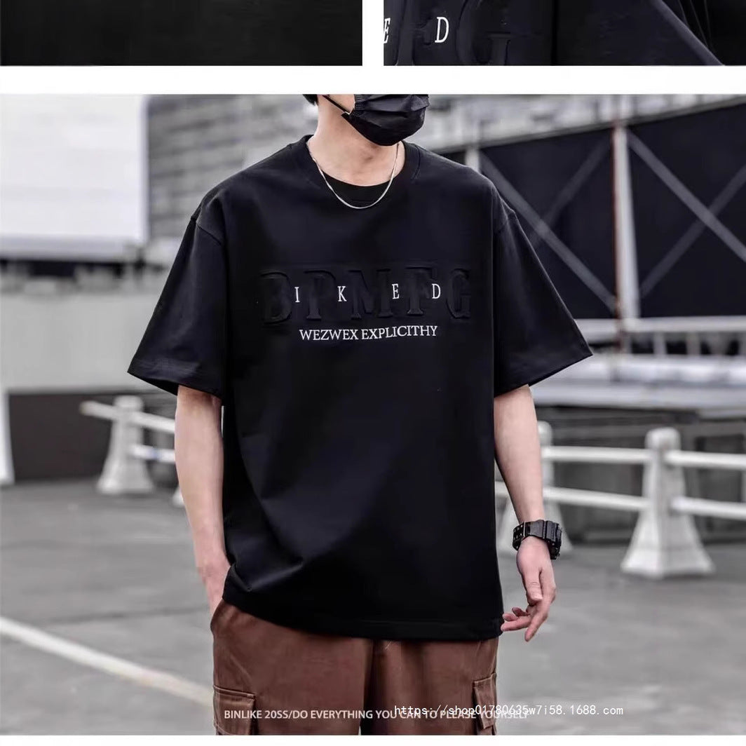 2025 New Short Sleeve T-shirt Men&#039;s Ins Fashion Brand European And American Hip Hop Round Neck Bottoming Shirt A Generation Of Summer Jacket