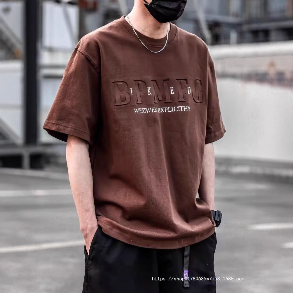 2025 New Short Sleeve T-shirt Men&#039;s Ins Fashion Brand European And American Hip Hop Round Neck Bottoming Shirt A Generation Of Summer Jacket