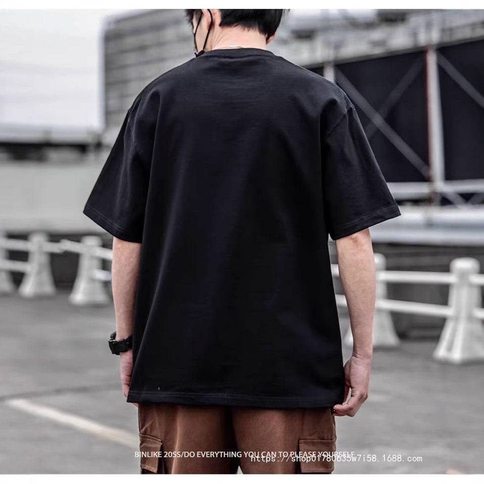2025 New Short Sleeve T-shirt Men&#039;s Ins Fashion Brand European And American Hip Hop Round Neck Bottoming Shirt A Generation Of Summer Jacket