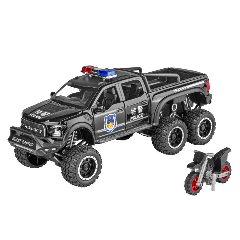 1:24 Ford Raptor Police Car Alloy Pull Back With Sound And Light City Special Vehicle Chenghai Wholesale Dropshipping